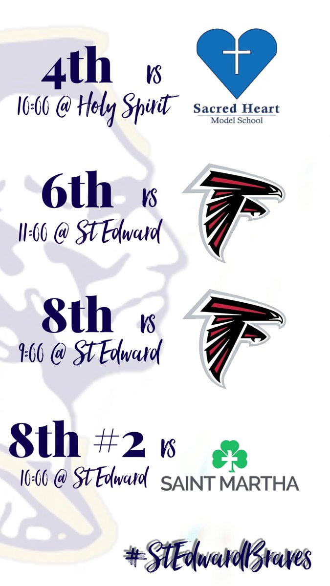 SEAMinfo's tweet photo. Schedules for the weekend.....Volleyball and Football. #supportourkids #stedwardbraves #secchargers https://t.co/VVR7GlpoHQ