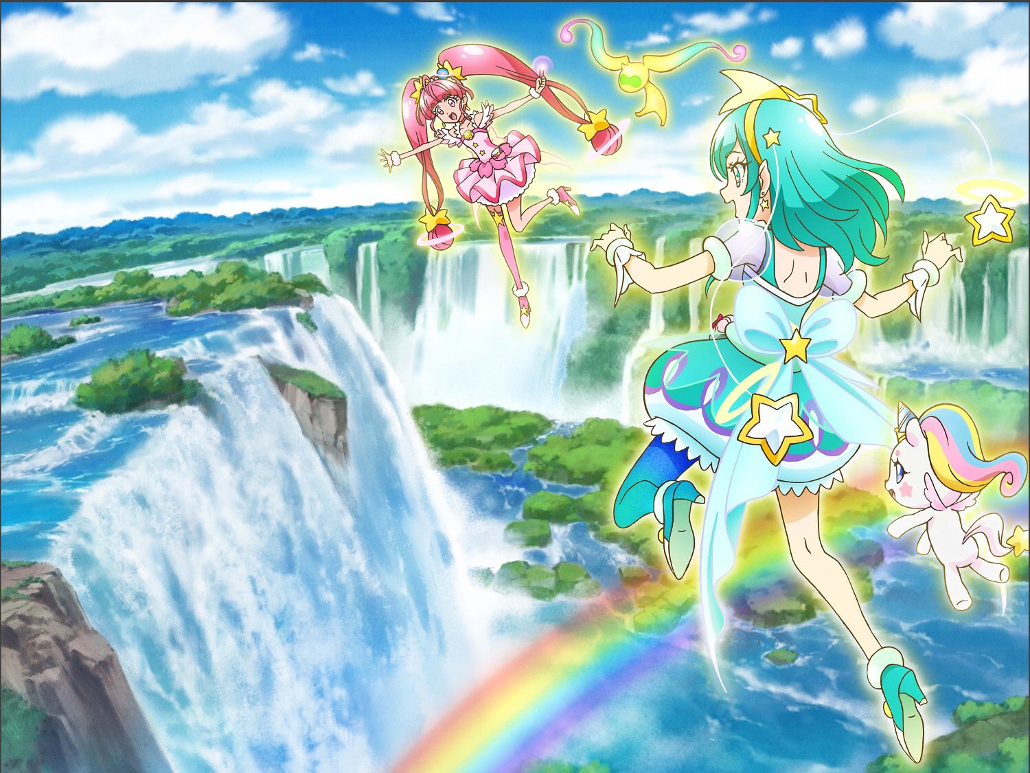 映画デリシャスパーティ プリキュア 夢みる お子さまランチ とにかくダイナミック イグアスの滝 キラやば ブラジルとアルゼンチンにまたがる 世界三大瀑布のひとつ ２つの国から見える絶景は違うとか フワもびっくり