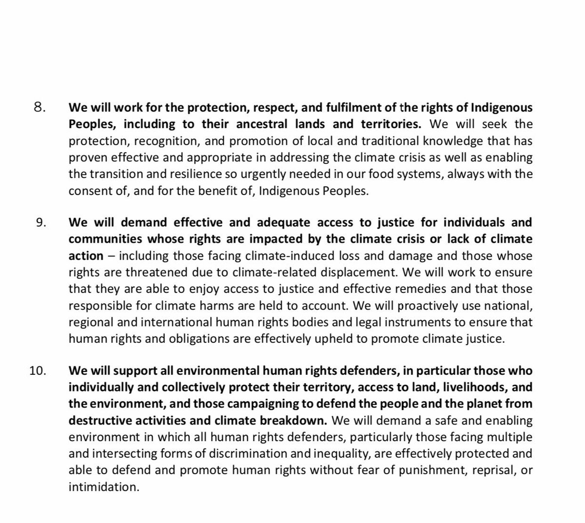 Emmanueldennis's tweet photo. Declaration from the People’s Summit on Climate, Rights and Human Survival  #ClimateRights4All https://t.co/8GpRFwF8sT