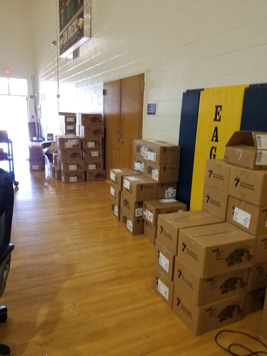 mjharada5's tweet photo. Today we totally rocked distributing textbooks to over 1100 students @ELMS_HCS! Thanks @KatieBreedlove for helping out when you stopped by! All in a day's work π₯΄ @Dr_Douglas_ELMS @hlpickett @shundawalker123 @KatinaFerguso12 #expectexceptional #expectteamwork https://t.co/i9IVT5ZKeq