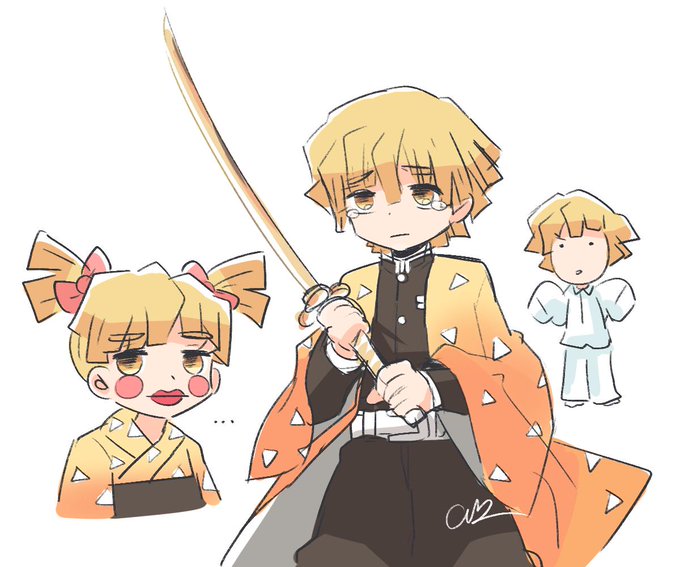 moved ➡️ @chaopiicoさんがTwitterに投稿した我妻善逸(鬼滅の刃)のイラスト。