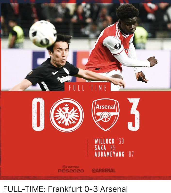 Axl_Wat's tweet photo. Well done Gunners!
#Arsenal #coyg #WeAreTheArsenal
#FRAARS #UEL https://t.co/gg5TfpINYA