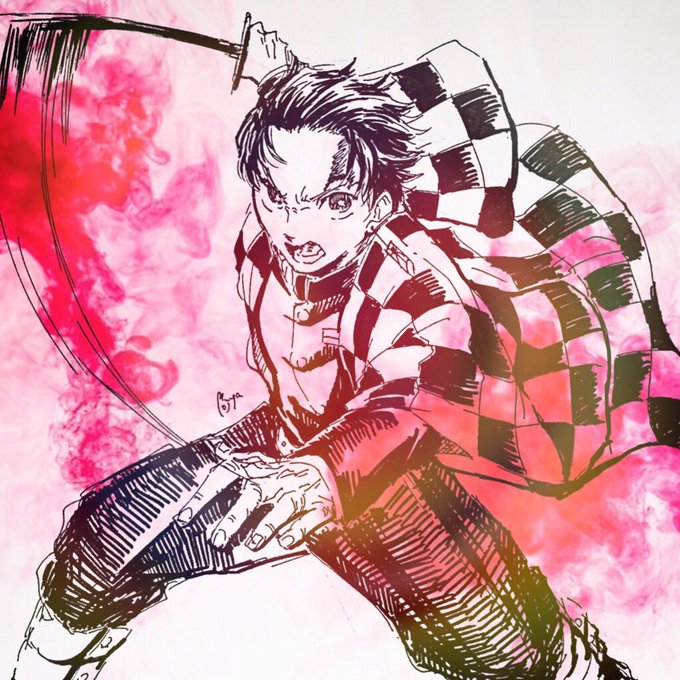 生き急ぎモジャさんがTwitterに投稿した竈門炭治郎(鬼滅の刃)のイラスト。