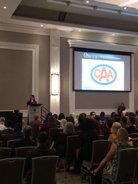 _ORCCA's tweet photo. The stage is set, and the 2019 #ORCCAawards of Excellence in customer service are underway. Follow us on Facebook, Twitter and Instagram. #CustServ https://t.co/yzSwIQRnRc