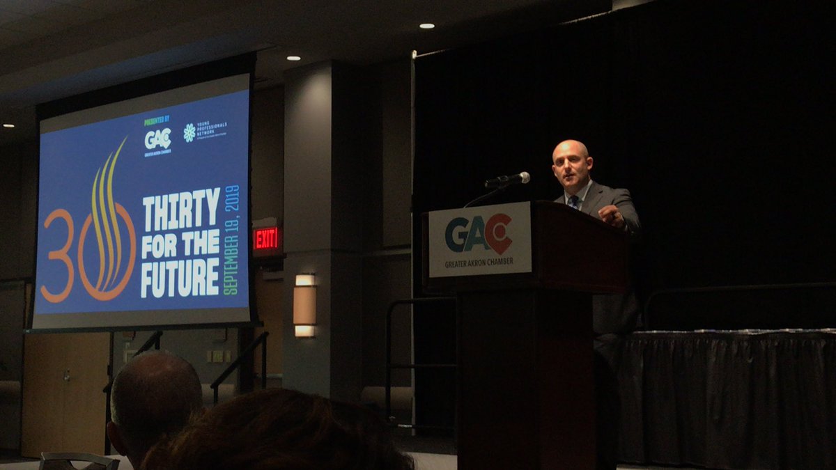 MichaelJShearer's tweet photo. .@GrtAkronChamber recognizing 30 For The Future tonight. Celebrating young leaders already making a difference in Greater Akron. Ken Babby of @AkronRubberDuck speaking. #tff https://t.co/g68i8rb9nl