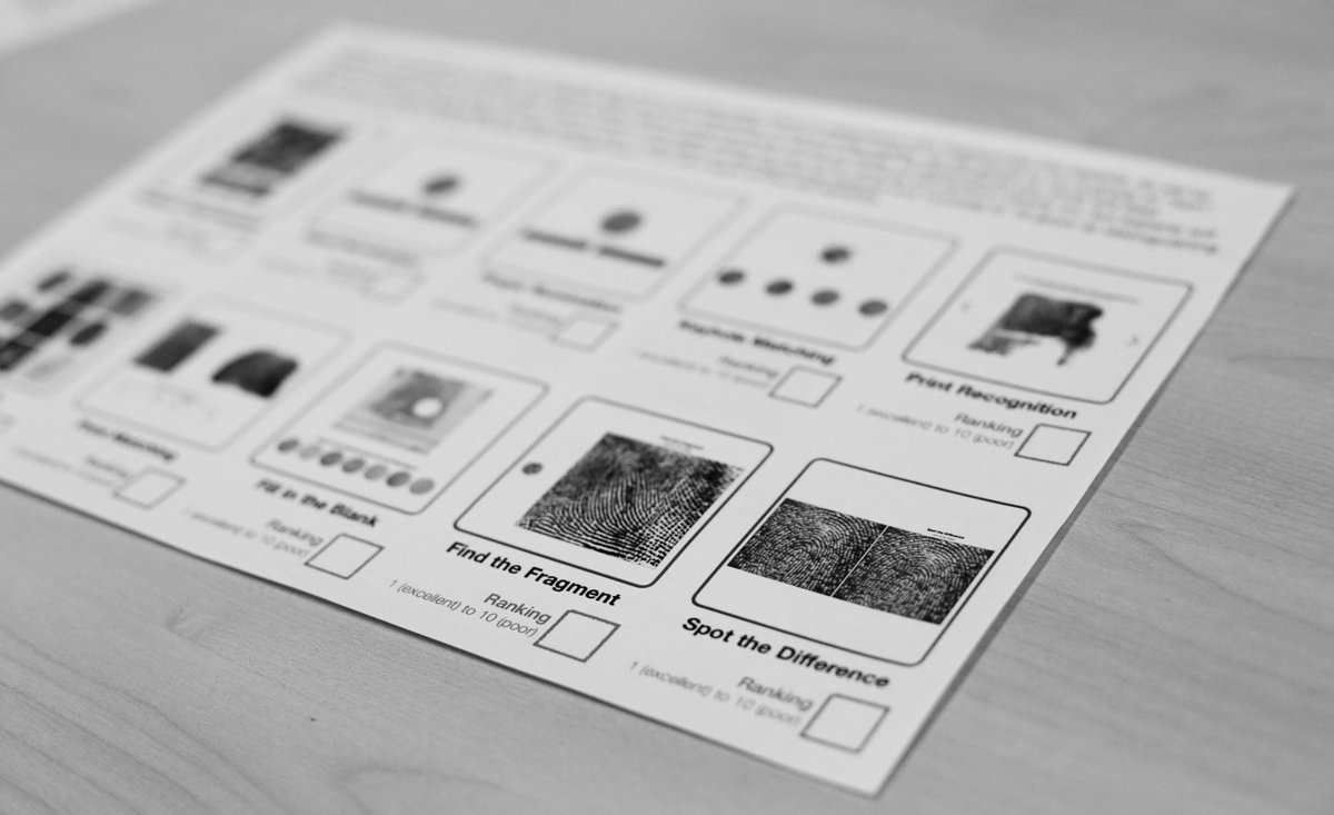 CreateExpertise's tweet photo. We've developed ten fingerprint tasks for our Creating Perceptual Expertise experiment. 'Spot the Difference' presents two identical prints with a small section altered in one. Participants then try to locate the difference between the prints as quickly as they can. https://t.co/u4Pr6rvvQ8
