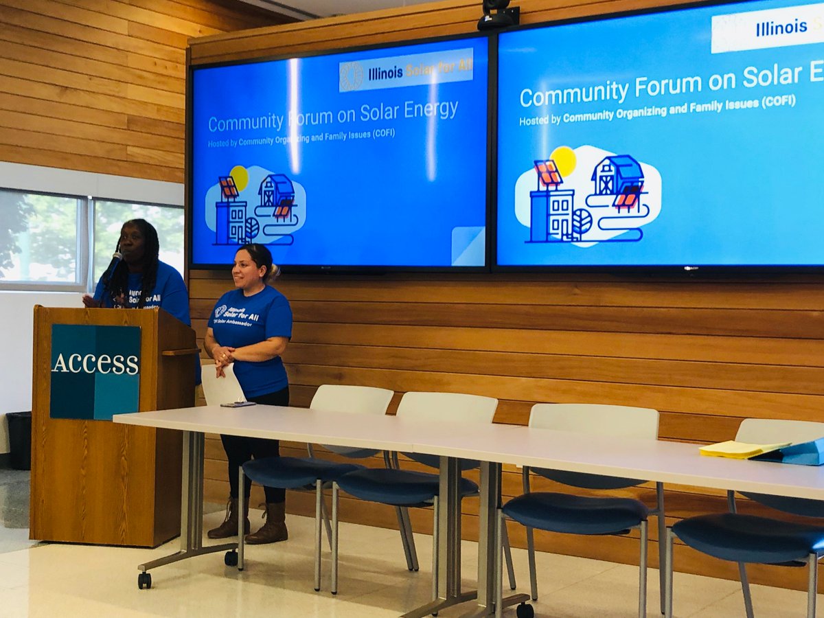 TEnergyPartners's tweet photo. Thank you to @COFIOnline for inviting us to your Grassroots Education Community Forum on Solar Energy w/ @ChiJobsCouncil, & @cubillinois as an #ILSolarforAll Approved Vendor to speak briefly about #RockfordSolar in #BackoftheYards. #FEJA https://t.co/oaVv26Chuu