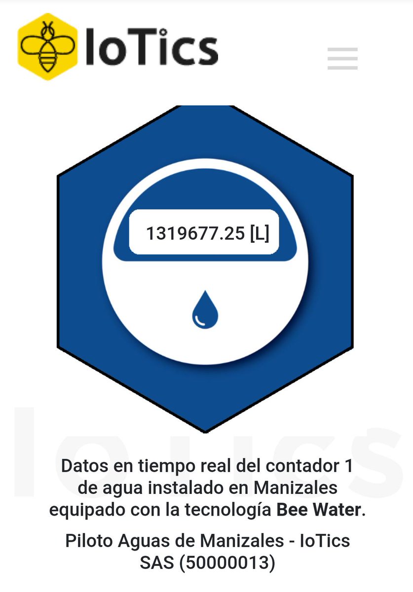io_tics's tweet photo. Una infraestructura de agua inteligente, usando #LoRaWAN, permite reducir los costos operativos de las empresas de servicios públicos, ademas los usuarios pueden ver su consumo de agua en tiempo real. Piloto entre @io_tics  y @aguasmzl usando un #BeeWater. @LoRaAlliance https://t.co/Toac3nGXqJ