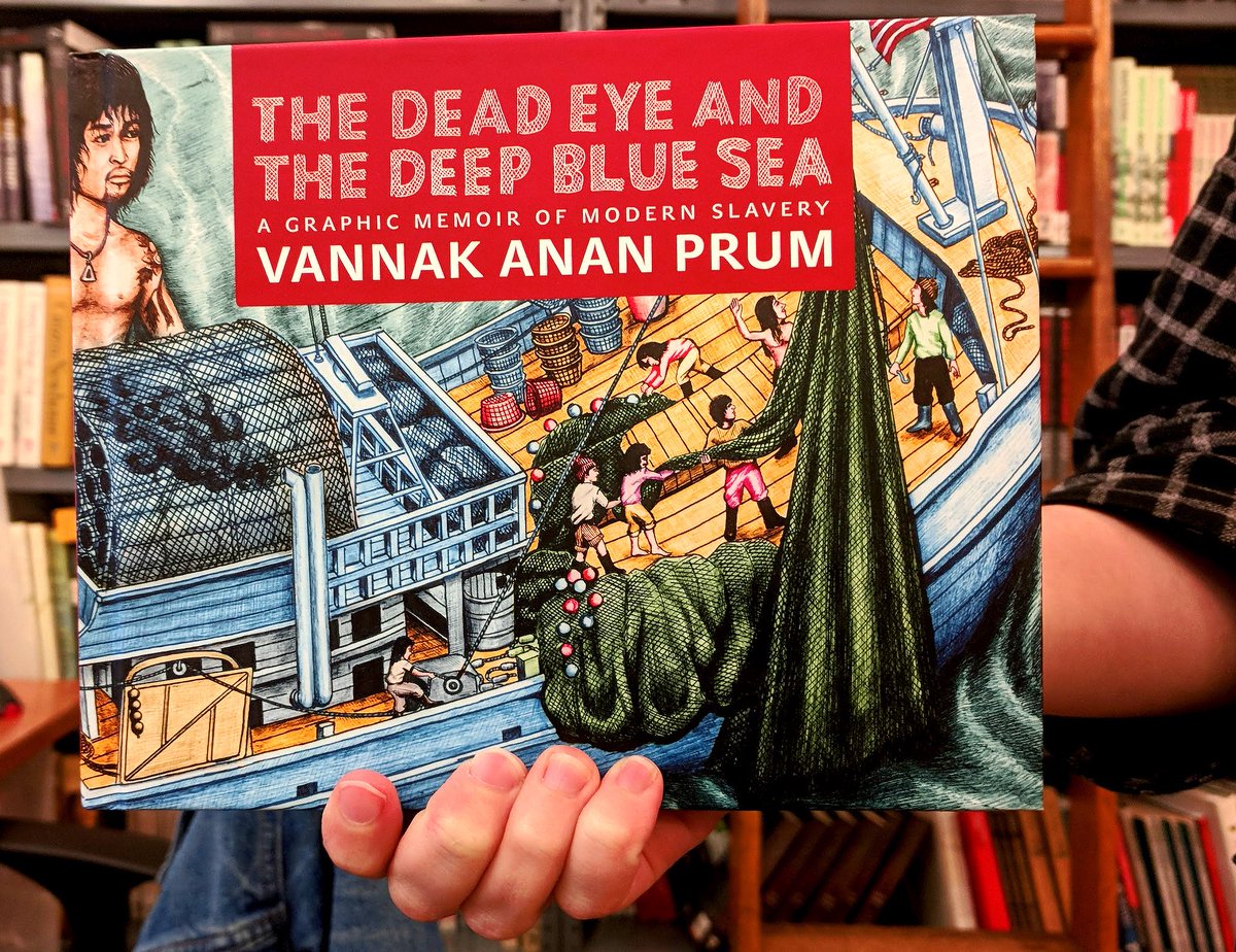 Congrats to <a href="/VannakAnanPrum/">Vannak Anan Prum</a>
(&amp; <a href="/kevin_bales/">Kevin Bales NOW ON BLUESKY - C U there</a>, <a href="/MinkysHighjinks/">Minky Worden</a>, <a href="/superanne/">Roehm Anne Claudian</a>, <a href="/7storiespress/">Seven Stories Press</a>) for being shortlisted for an Ingatz Award (smallpressexpo.com/small-press-ex…) for Dead Eye and the Deep Blue Sea! Dead Eye is the best graphic novel I read last year.