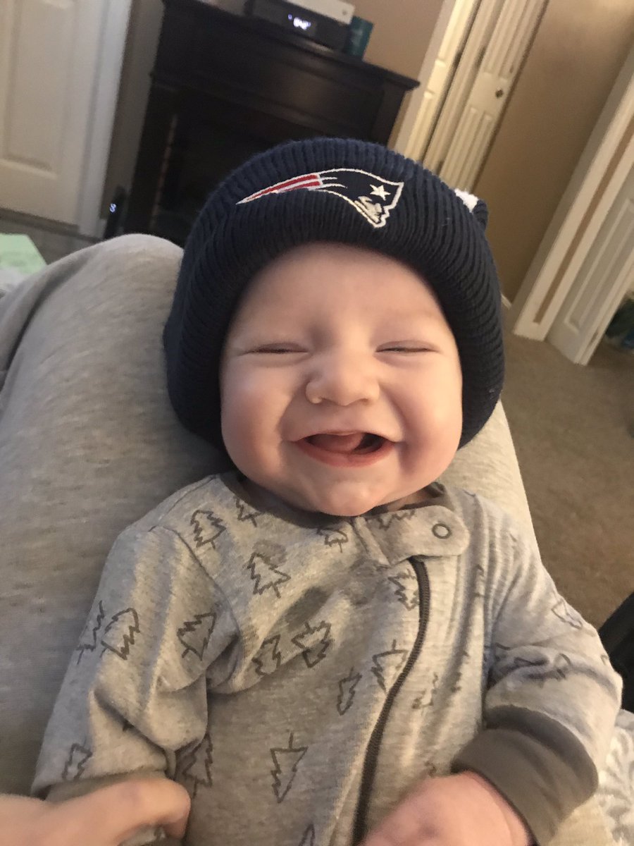 christopheregan's tweet photo. @billbelichick snubbed my dad today  at the stadium but I’m still pumped about my new hat @Edelman11 @TomBrady @AB84  @McCourtyTwins https://t.co/fJbtzEgIs3