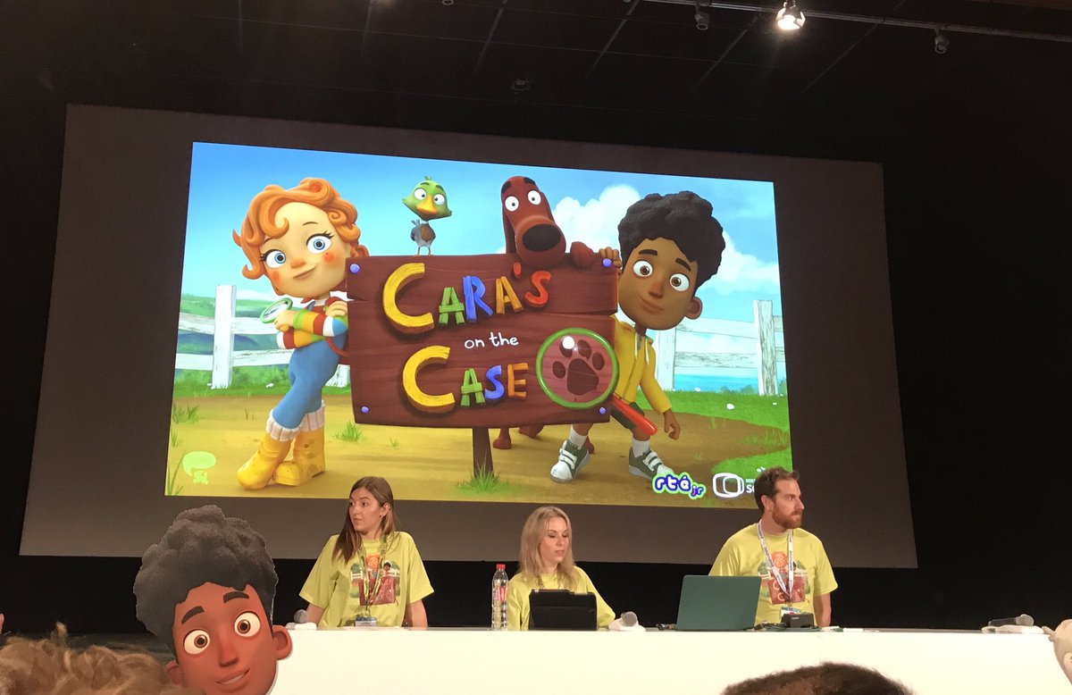 SarahMcCaffrey's tweet photo. Great day pitching at Cartoon Forum - we got our first broadcaster confirmed so we are delighted! Wonderful to pitch with Johnny and Georgia. I first met Georgia via @RTSFutures_NI three years ago - so proud to have her on my team today. Total star 🤩 xx https://t.co/HKxktwWB4c