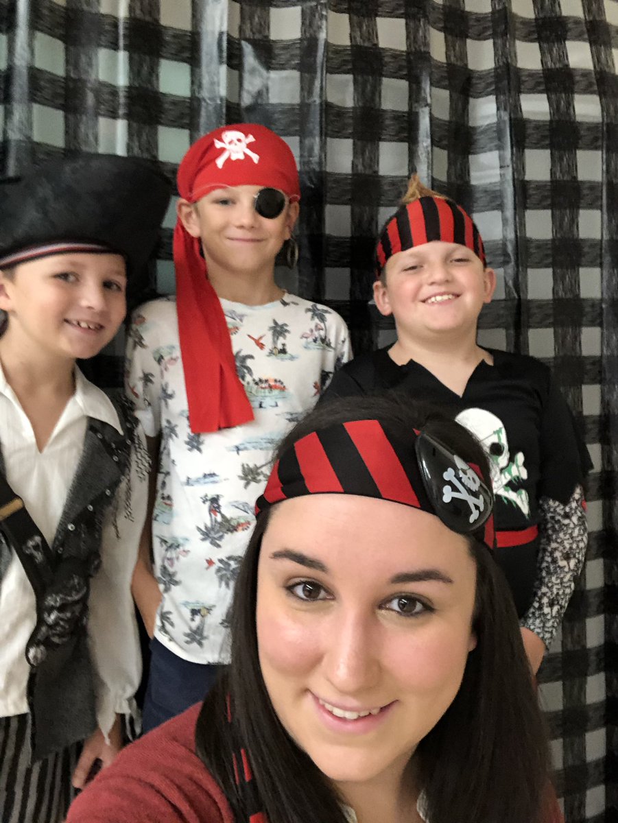 MrsStallings2nd's tweet photo. Ahoy! Just a few of me hearties from 2nd grade! 🏴‍☠️ #TalkLikeAPirateDay @shufordnccs @Principal_SES https://t.co/ZRH8BajUmc