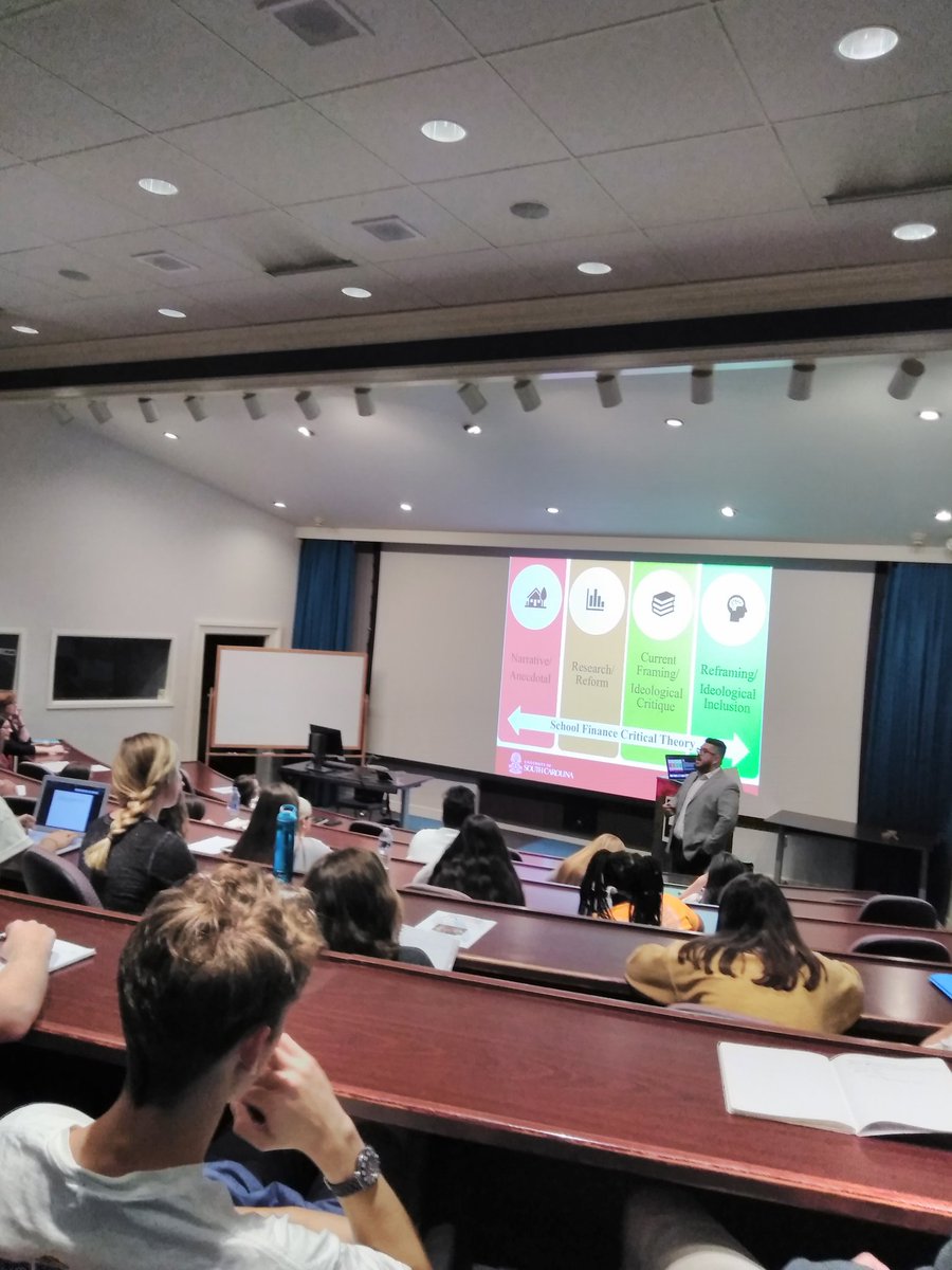 We need more school leaders to learn from your innovative insights on equity and School Finance Critical Theory. Full house at Wofford. An honor to meet and exchange ideas in person Prof <a href="/FromFireToTable/">FromFireToTable</a> y mil gracias Profe <a href="/LauraBarbasRh/">Laura Barbas Rhoden</a> con <a href="/nmvalenzuela/">Natalia Valenzuela</a> @AnneRodrick