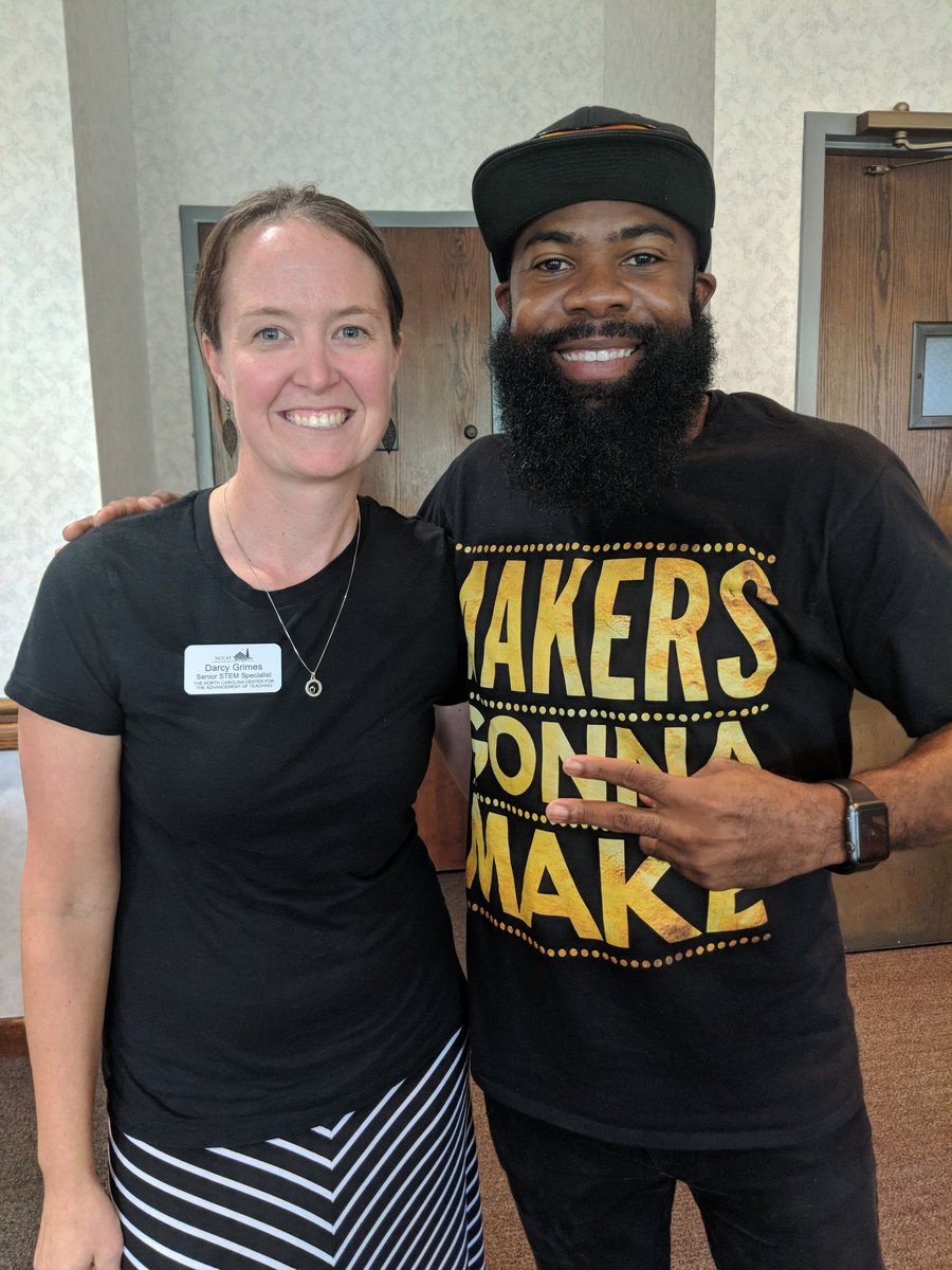 DarcyGrimesNC's tweet photo. "Makers Gonna Make!" What an amazing week with outstanding NC educators who are doing amazing things with our students! Even though our #nccat week is over the collaborations have just begun! #nccatmaker https://t.co/6cSAi16QFw
