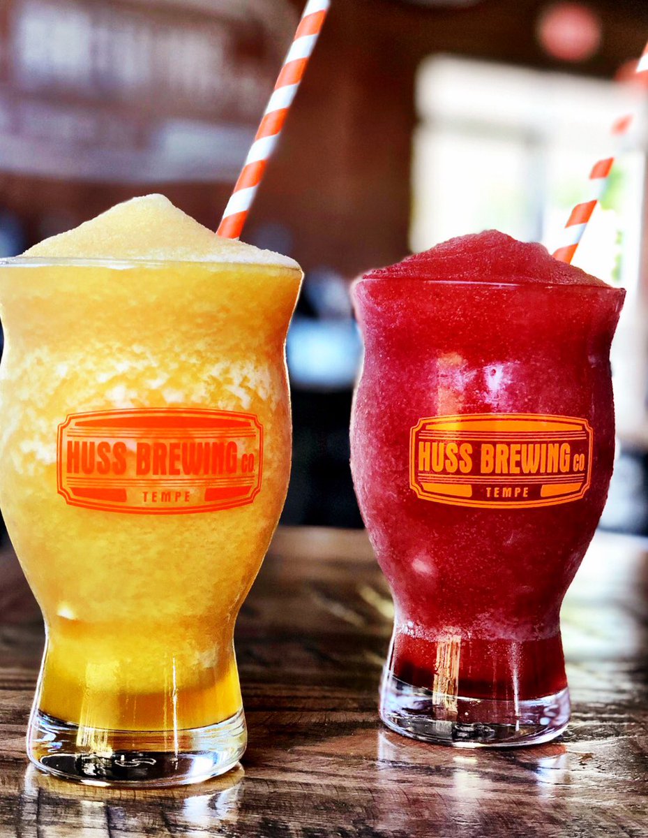 HussBrewingCo's tweet photo. These slushies are happening at #hussuptown word on the street is that you forget itโs 110 outside when you drink one.
Available in Scottsdale Blonde +Mango + Blue Agave or Sangria Cider + strawberry purรฉe! These Huss Slushies are life!!
#summerdrinks #beerslush #hussbrewing https://t.co/osDKNEpmAM