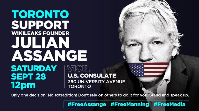 #Toronto #FreeAssangerally #FreeChelseaManning #Unity4J #Action4Assange #Wiseupaction #Belmarsh #Wikileaks