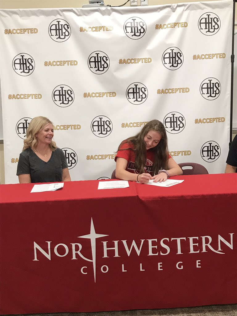 gracetwelmeyer's tweet photo. it’s official! so excited to announce my commitment to further my academic &amp; volleyball career at Northwestern College! huge thanks to everyone who’s helped me get here. so blessed God brought me to this point &amp; i can’t wait to see what He has in store. i love being a red raider! https://t.co/N5XxqKiECQ