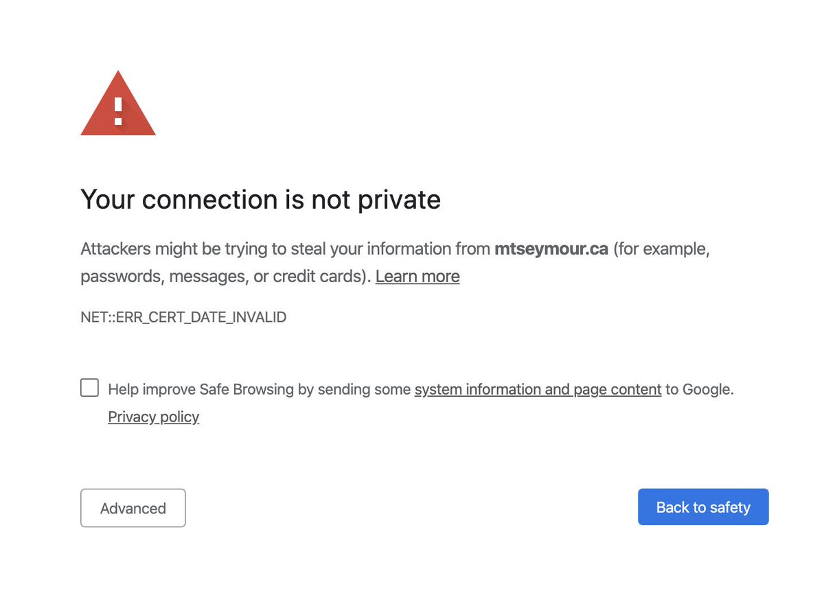 SwiftVanCity's tweet photo. @Mt_Seymour Three browsers, three discouraging messages. https://t.co/PMf2y211J6