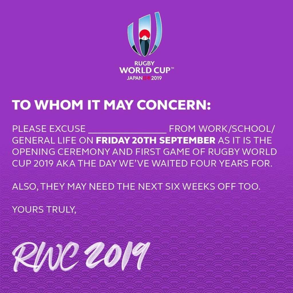 This may come in useful...

#RWC2019