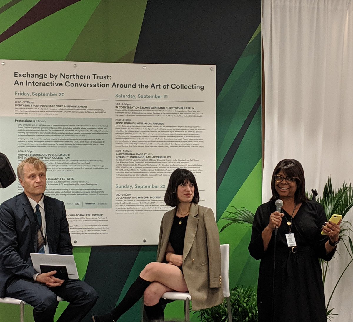 NTWealth's tweet photo. #EXPOCHICAGO2019 is here! Guests celebrated the opening day of the international exposition of contemporary and modern art with a VIP Collector Breakfast hosted by Hindman and Athena Art Finance. #EXPOArtWeek #NorthernTrustAnchorLounge https://t.co/40rfOWl6zk