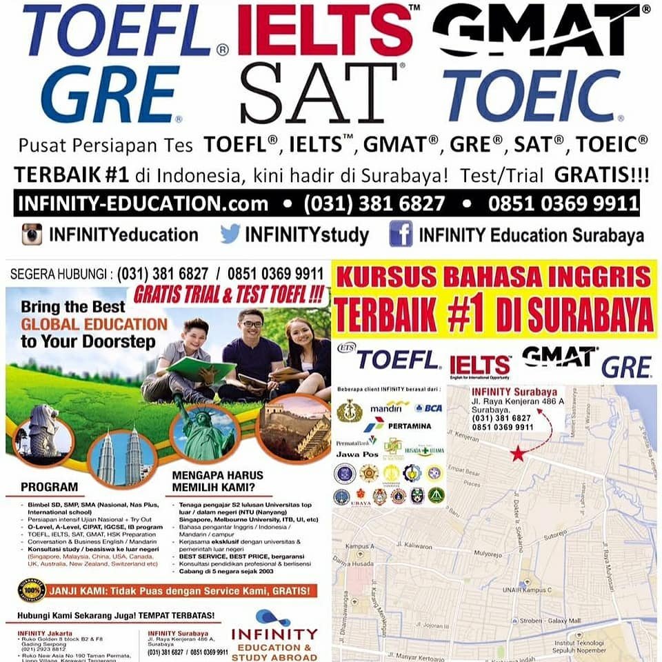KursusGMATSby's tweet photo. Pusat Persiapan Test #TOEFL #IELTS #GMAT #GRE #SAT #IGCSE 
• Konsultasi Studi / Beasiswa ke Luar Negeri 
• PERTAMA &amp; SATU-SATUNYA DI #SURABAYA !

(031) 3816827 
https://t.co/CCM3LI7p6v https://t.co/gEt4Kwjij6