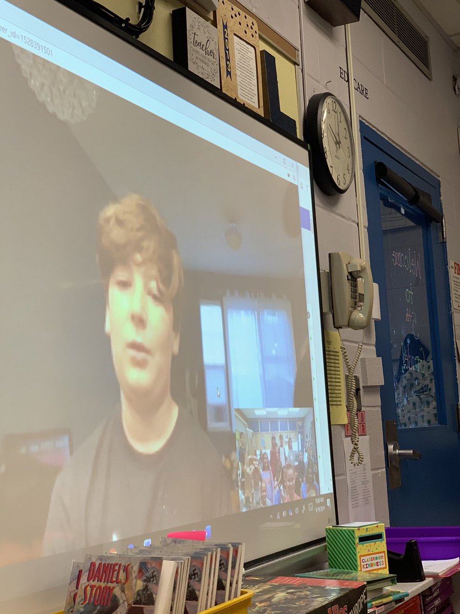 Video chat time today with our old friend, Max who now lives 3,000 miles away! #surprise #fifthgraders #fieldtriptocakiforniaanyone #grissomgators
