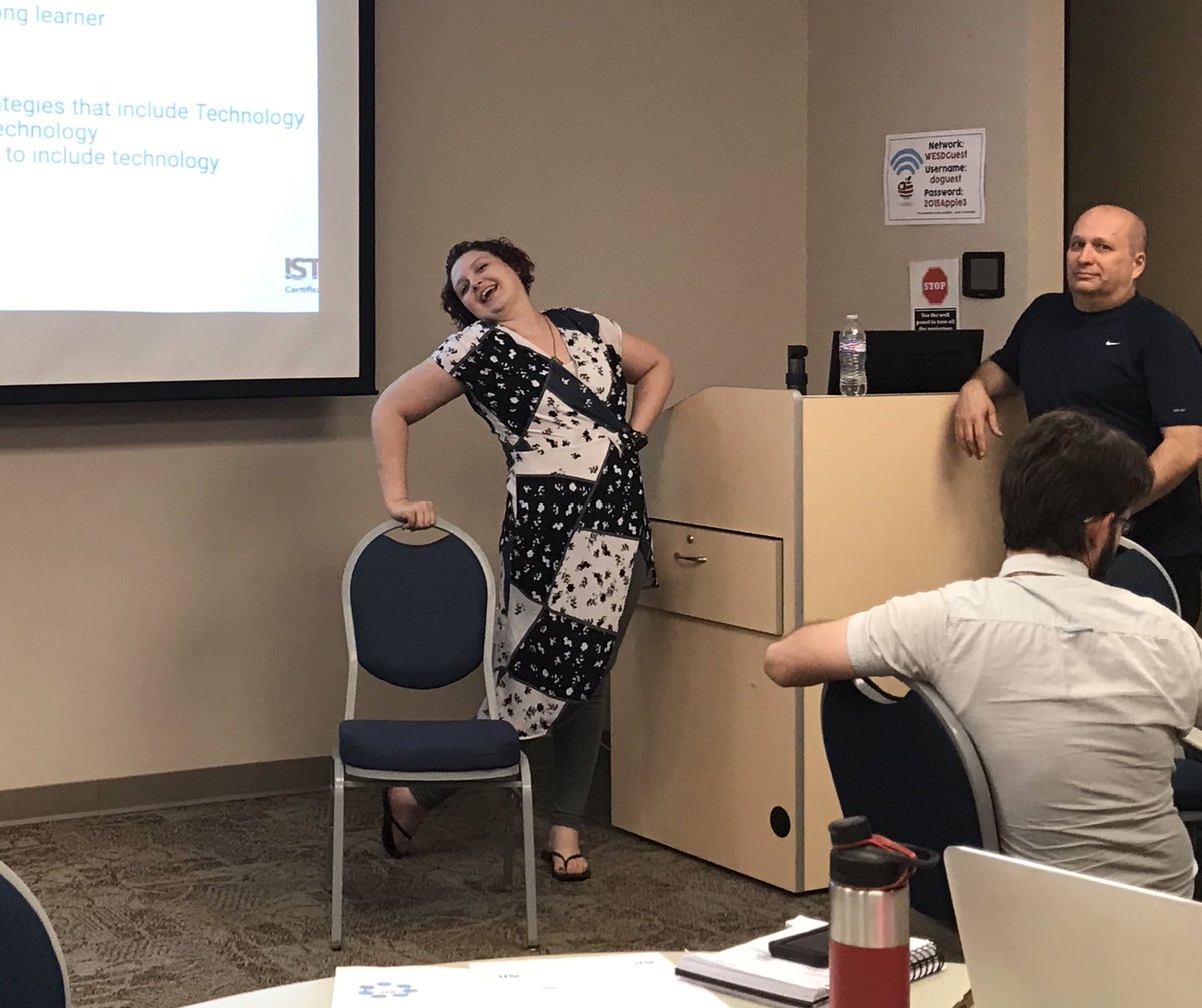 Personality abounds in #ISTECert training today! Who wouldn’t be feeling this way when talking abt being a lifelong learner?! <a href="/aztea/">AzTEA -Arizona Technology in Education Association</a> #edvolve