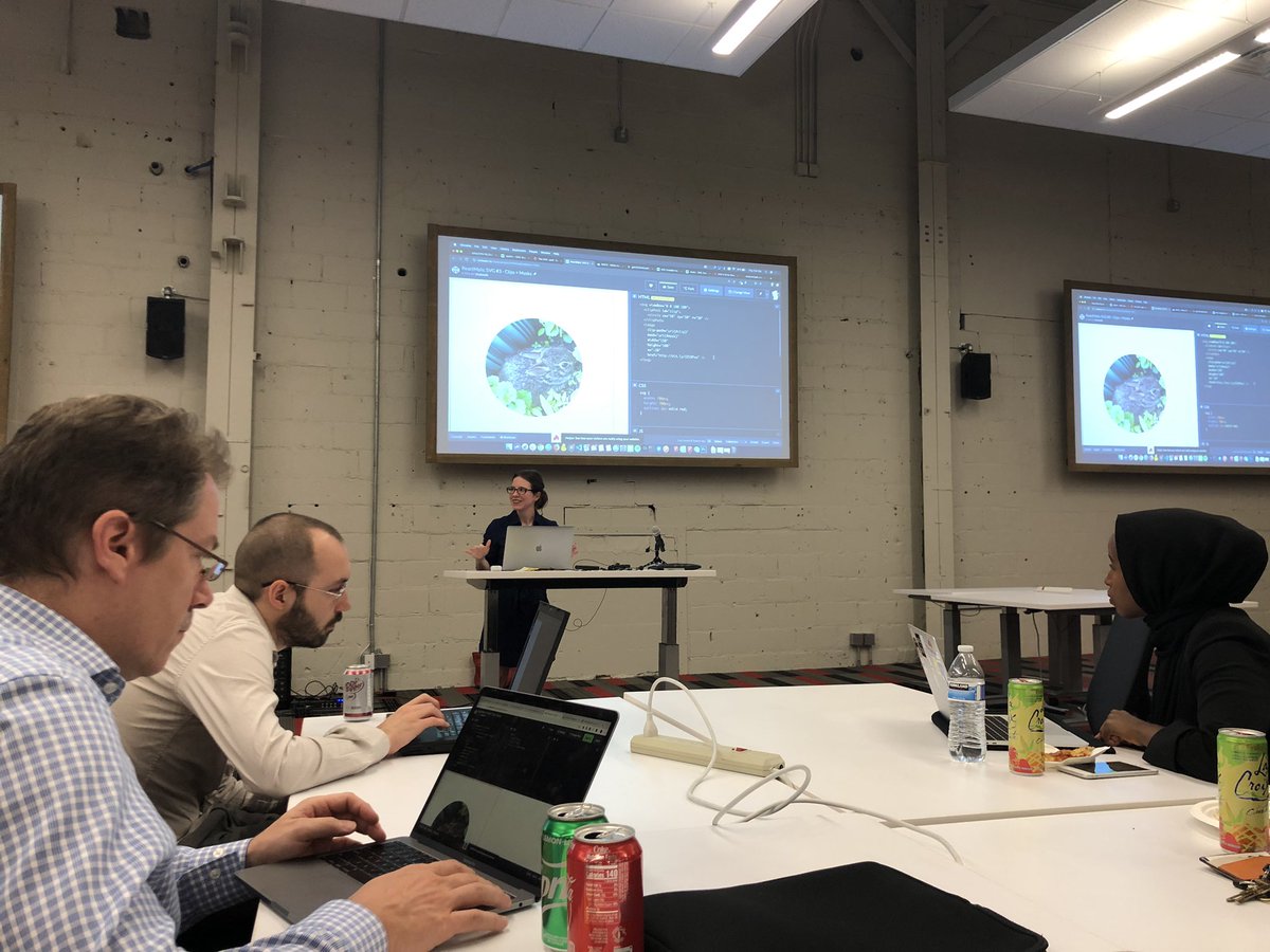kriserdahl's tweet image. Got a front row seat for a great SVG talk by @shalanahfaith with @ReactMpls. Time to play with some filters!