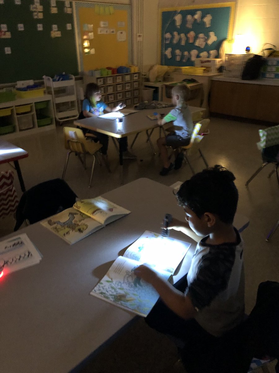 Today we learned that we are all readers even if we can’t yet read the words. We practiced by trying out flashlight reading <a href="/PineGrove_BCPS/">Pine Grove Elementary</a>