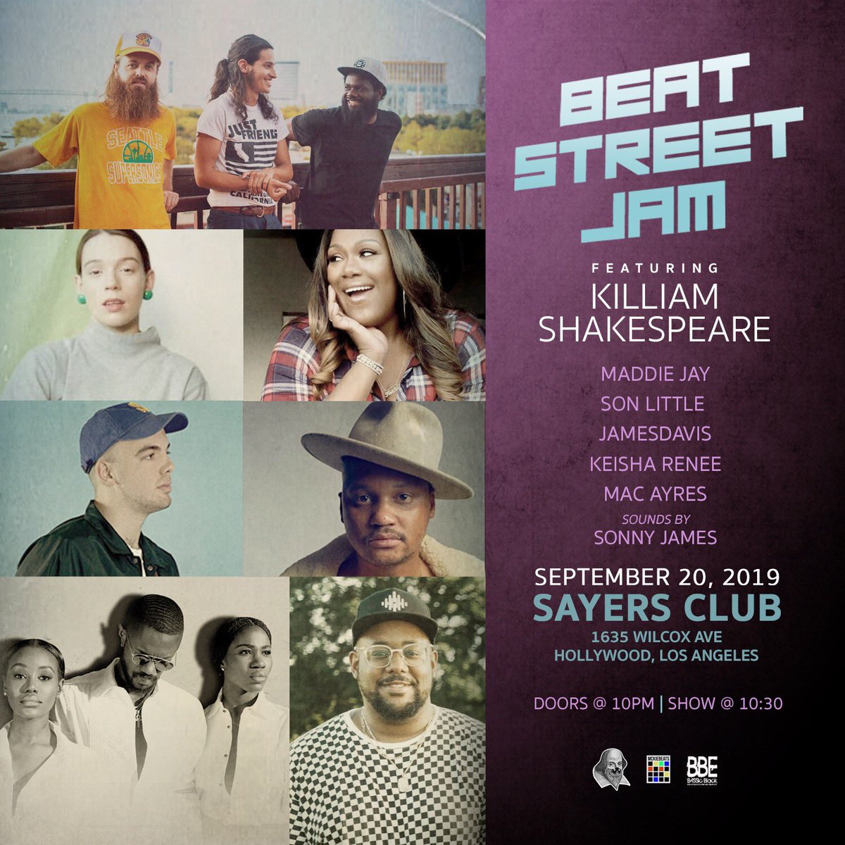 KilliamOfficial's tweet photo. @TheSayersClub x @adamblackstone 
#Beatstreetjam Tomorrow Night La! https://t.co/BegH1Wsvuf