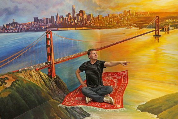 I won't make a #JustinTrudeau reference on my magic carpet ride, but I will say this #museum in #SanFrancisco is fascinating.

It's simply painted walls and floors... and just the right angle for a picture.

The full highlights are coming!

#travel #travelling <a href="/illusions_SF/">Museum of 3D Illusions - San Francisco</a>