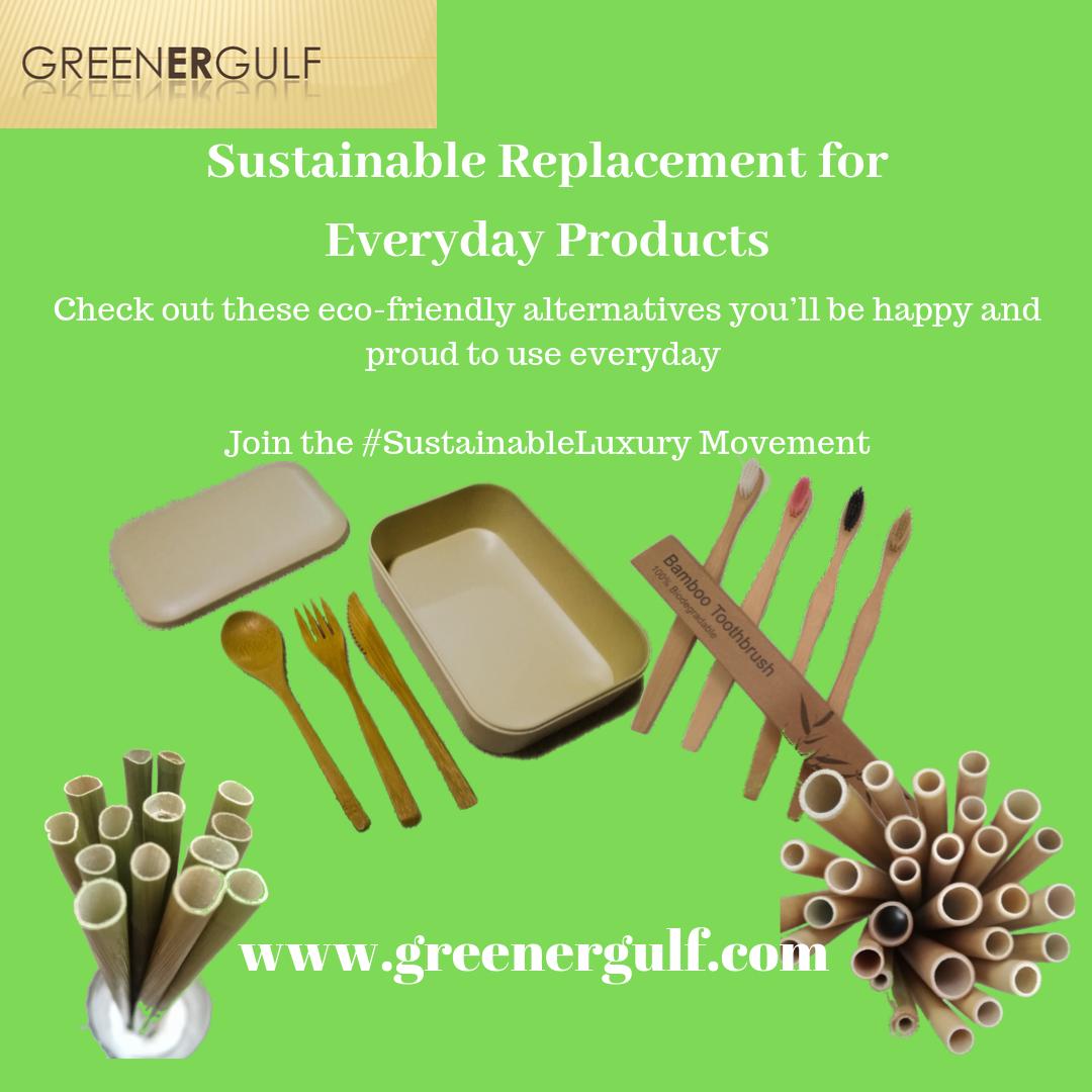 GreenerGulfGCC's tweet photo. Check out these eco-friendly alternatives you’ll be happy and proud to use everyday!

Join the #SustainableLuxury Movement

Visit us at https://t.co/ZP2yXqvmU1 for more information!

#GreenerGulf #GG #Dubai #AbuDhabi #UAE #green https://t.co/YBsES5kULj