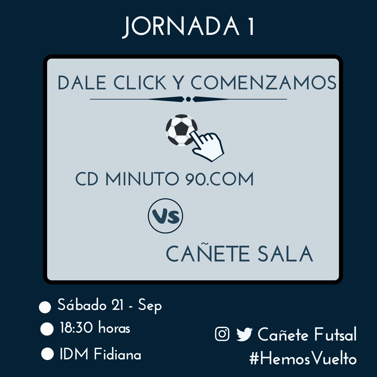 CaneteSala's tweet photo. ¡¡ Buenos días cañeteros !!

Este sábado comenzamos la Liga este fin de semana visitando al Minuto90. 

Empezamos la nueva aventura, #HemosVuelto 

#CañeteSala #Cañetedelastorres #Cordoba #Futsal #RFAF https://t.co/02cF1vQ63z