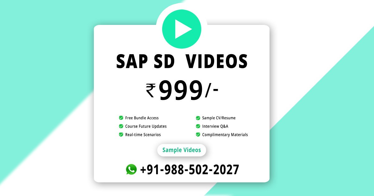 svrtechnologie's tweet image. Latest SAP SD Videos ₹999/- only. Duration: 30+ hours, Version: ECC 6.0

Check videos: bit.ly/2m0v5IJ
Online Training: bit.ly/2Jvwgcm
Whatsapp: +91 988-502-2027

Course Content: bit.ly/2mqbKkm

#sapsdtrainingonline #sapsdvideos #svrtechnologies