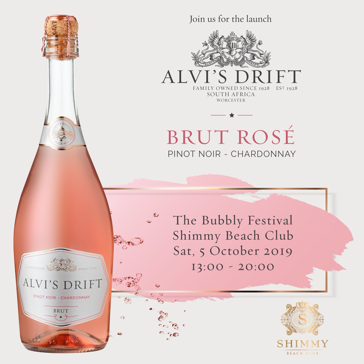 Andre24Social's tweet photo. @alvisdrift ,Brut Rose bubbly will be at @TheBubblyFestCT on the 5th Oct 2019 at @ShimmyBeach with @Smile904FM 
 
Buy your tickets through @QuicketSA
https://t.co/X8GMVwtTDQ

#TheBubblyFestival #Smile904FM. #ShimmyBeach #AlvisDrift #BrutRose #SpecialMoments https://t.co/YGTHHK2Aqs