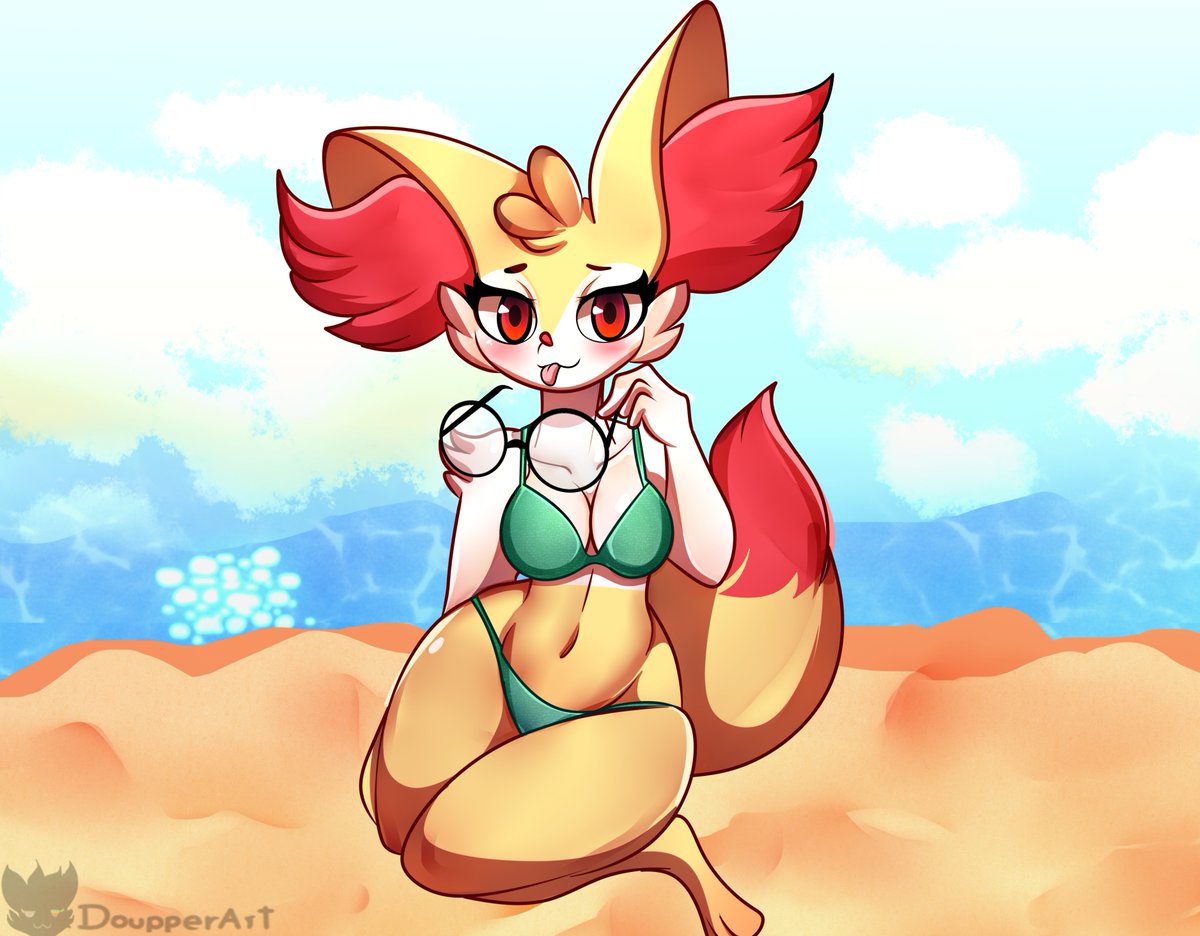 Braix in Bikini #furry #nude #anthro #sexy #pokemon #braixen #beach #lewd #...