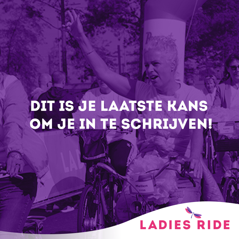Nog 4 uur te gaan! 😱

Lieve lady! Je hebt nog maar tot vanmiddag 13.00 uur om je in te schrijven voor het leukste fietsevenement voor vrouwen van Nederland: de Ladies Ride! 😍 

ladiesride.nl