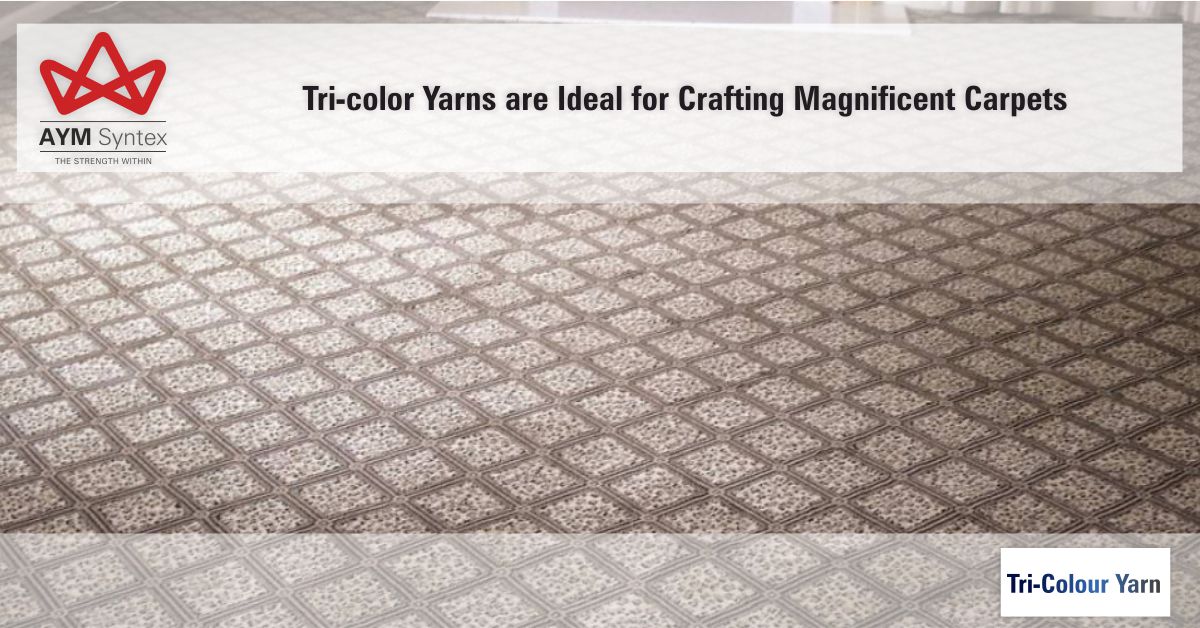 AymSyntex's tweet photo. Tri-color Yarns by AYM Syntex are crafted specially for Floor covering applications. #Aymsyntex #Thestrengthwithin #productstrength #yarn #carpet https://t.co/4JQkmreRVt