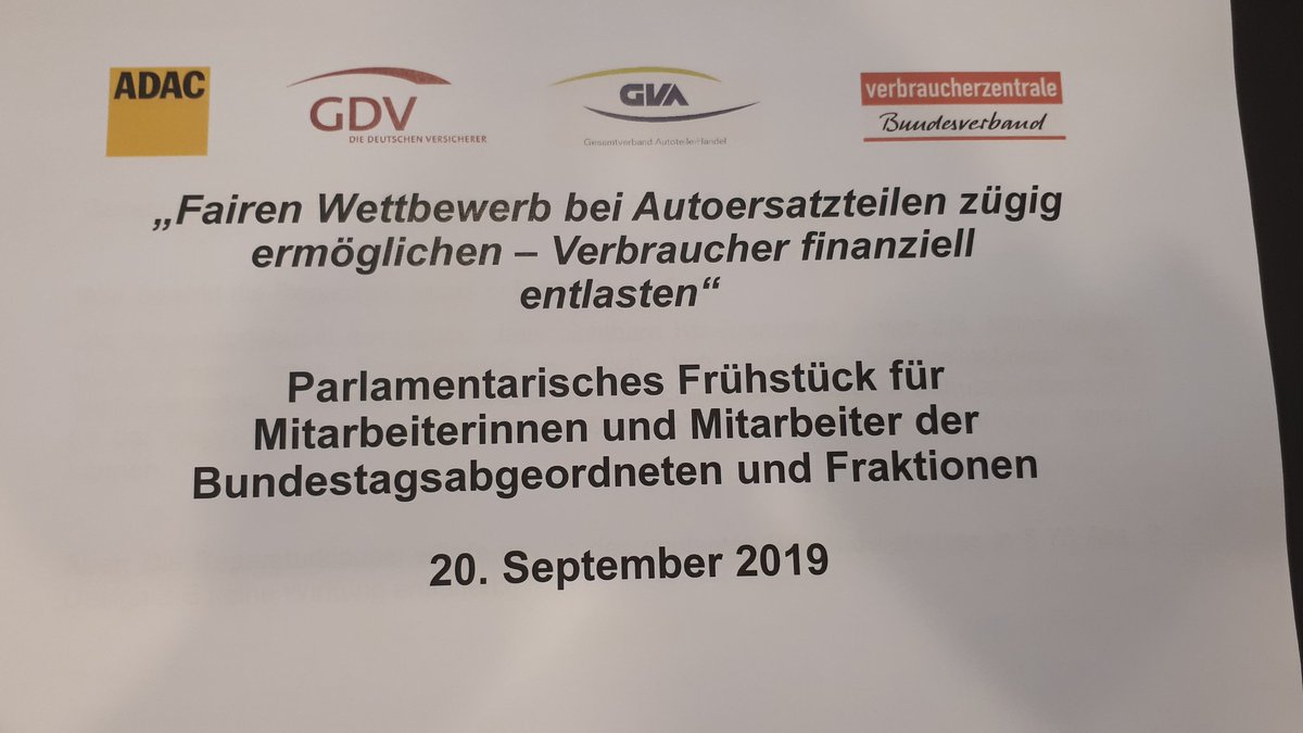 Faire_Autoteile's tweet photo. Wie können Verbraucher im Automobilbereich von niedrigeren Preisen für Ersatzteile profitieren?

Darum geht es heute beim Parlamentarischen Mitarbeiterfrühstück. Gleich vier Verbände haben eingeladen. https://t.co/p79vMei1Dn