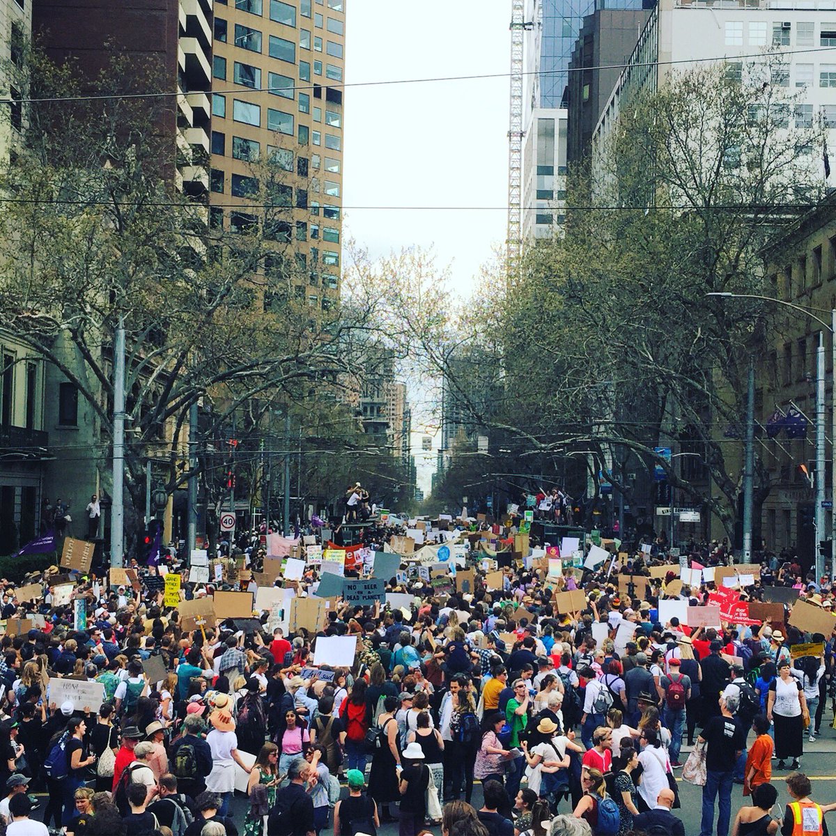#climatestrikemelbourne #notbusinessasusual Well done Melbourne!