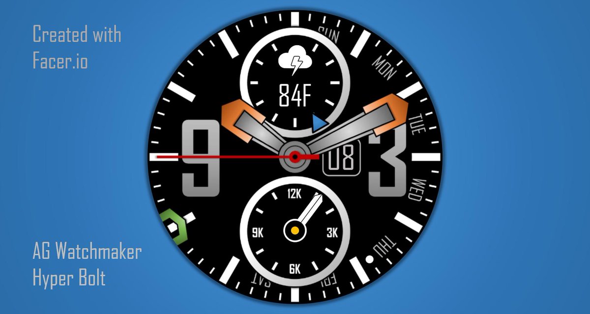 agwatchmaker's tweet image. AG Hyper Bolt #watchface #watch #tizen #android @facer_io