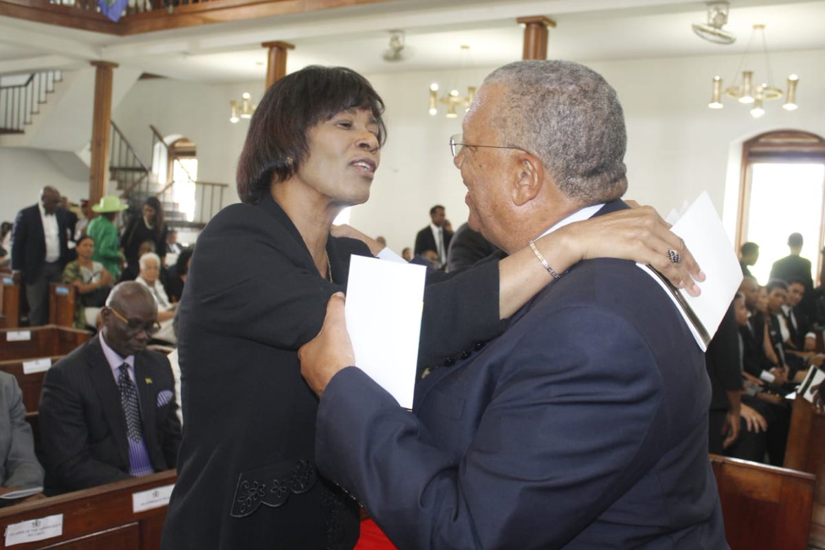With my brother @DrPeterPhillips at the funeral service for the Hon Dr Ken Baugh. It was a beautiful send-off for a wonderful man. May his soul rest in peace and light perpetual shine upon him. https://t.co/W7ecUbhKYY