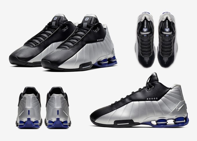 nike shox bb4 black silver lapis