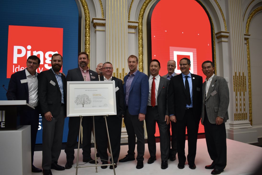 pingidentity's tweet photo. Congrats to our fearless leader Ping Identity CEO @AndreDurand, all the brilliant Ping Identians around the world, our fantastic partners, & most importantly to all our extraordinary customers for making a successful #IPO happen! ππ #PingIdentityIPO @JMUBarry @__b_c @NYSE https://t.co/1U8PzJ2EKP