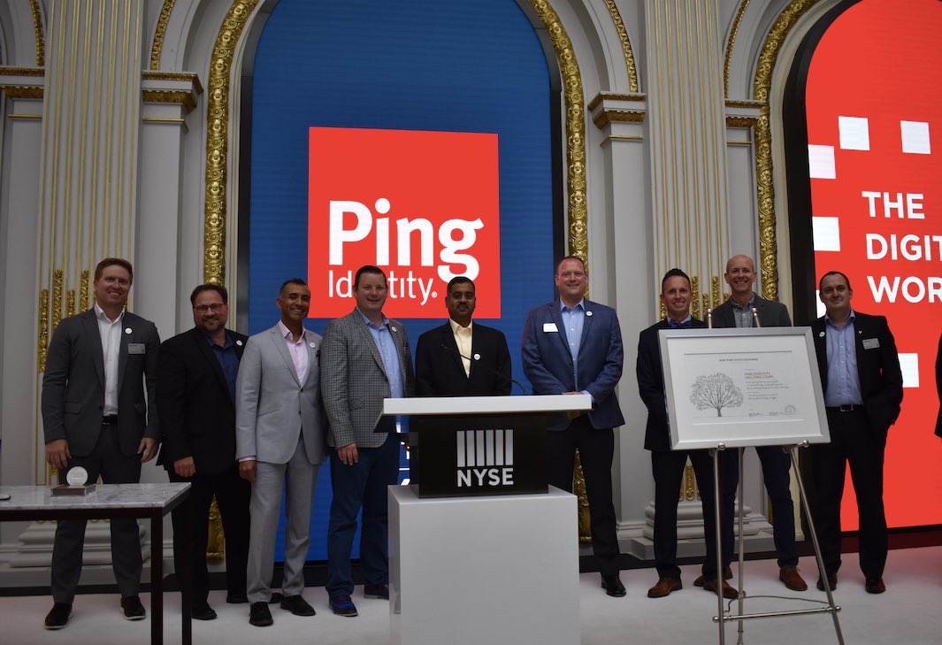 pingidentity's tweet photo. Congrats to our fearless leader Ping Identity CEO @AndreDurand, all the brilliant Ping Identians around the world, our fantastic partners, & most importantly to all our extraordinary customers for making a successful #IPO happen! ππ #PingIdentityIPO @JMUBarry @__b_c @NYSE https://t.co/1U8PzJ2EKP