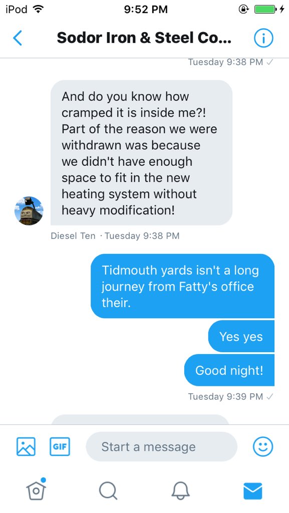 Class08BR's tweet photo. Attention please! @SodorMayor, @NWRController, @NWRNicholasHatt, @EmilyHattNWR, &amp; @DirectorsOfNWR. Diesel 10 tried to get me to be part of ome of his teerible schemes but I declined! 1/? https://t.co/zlCXPRj4Yo