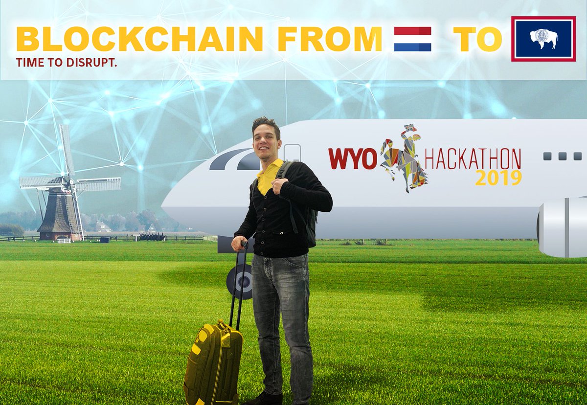 arjenvgaal's tweet photo. Steve Thijssen and me are about to get on a plane here in the Netherlands to work on #blockchain at the 2019 #WyoHackathon in #laramie, #Wyoming, USA! (see below 😀)

Last year the event was huge so make sure you have signed up for this one: https://t.co/URdslvMbot  😊 https://t.co/PjYLdaKaPT