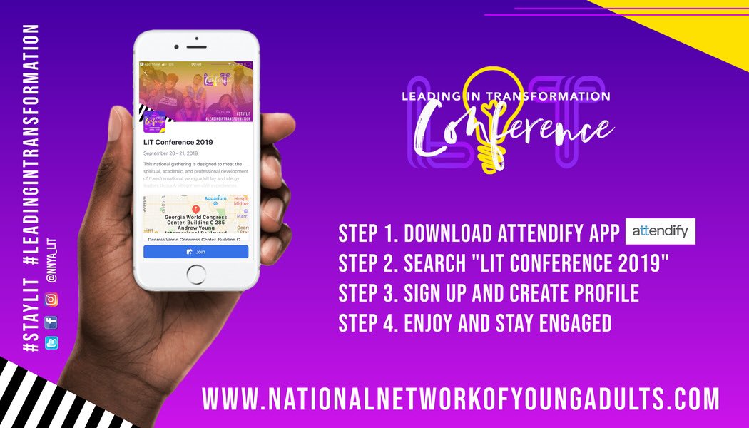 NNYALIT's tweet photo. Now Available the 2019 LIT Conference App.
••
Download for all conference updates, schedules, speaker bios, interactive venue map, and more.
#STAYLIT
#LeadingInTransformation https://t.co/44jUJzu6Eu