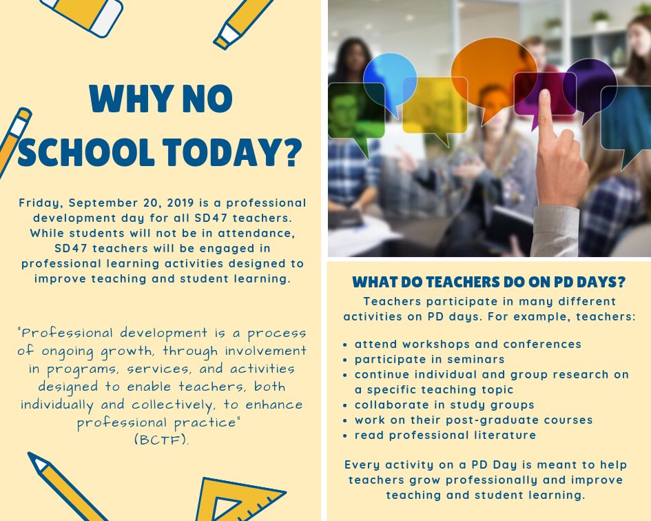 pdtalk47's tweet photo. Have a wonderful day of learning, SD47 teachers! #ThisIsMyPD #sd47learns #WhyNoSchoolToday @sd47_board https://t.co/ujU3DTGCc1