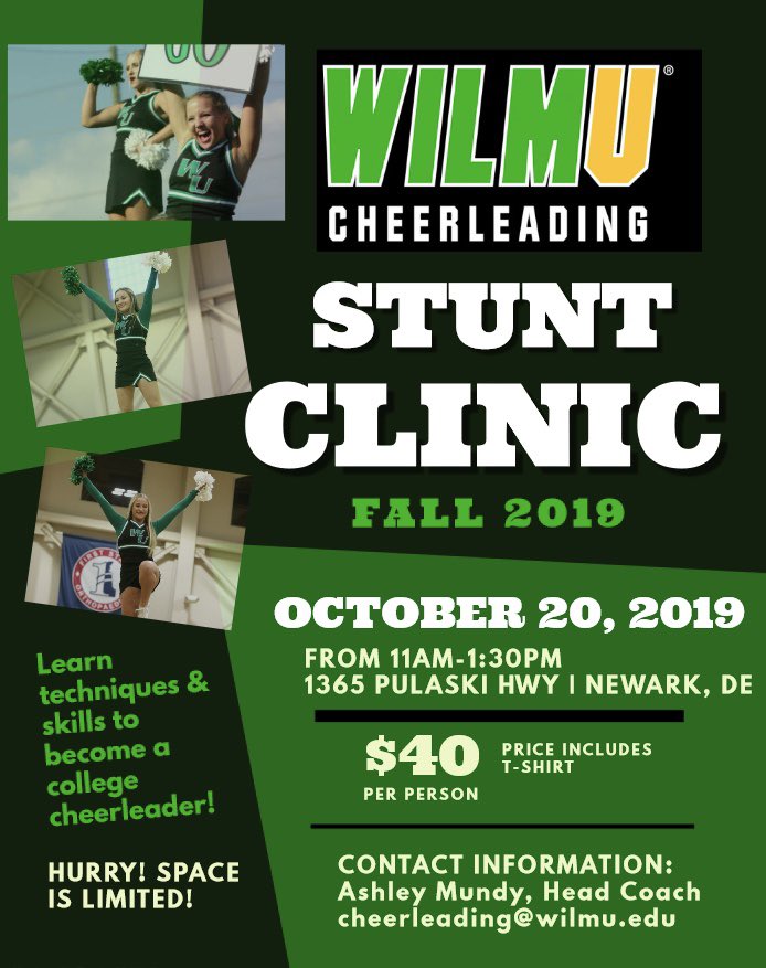 WilmUCheer's tweet photo. Reserve your spot at our Fall Clinic! https://t.co/BuLhZBJYPr https://t.co/lKYhriDyyN